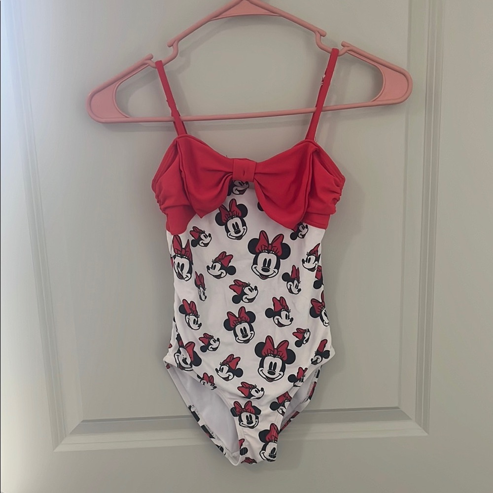 Red and White Minnie Mouse Swimsuit